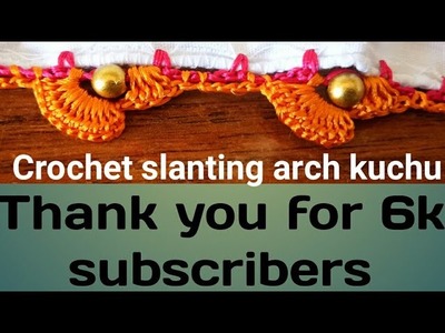 Crochet slanting arch kuchu with beads 2