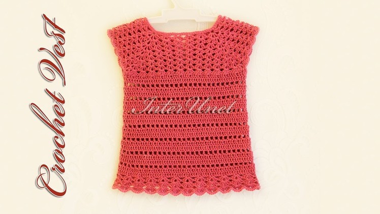 Crochet vest for a girl – tunic top crochet pattern