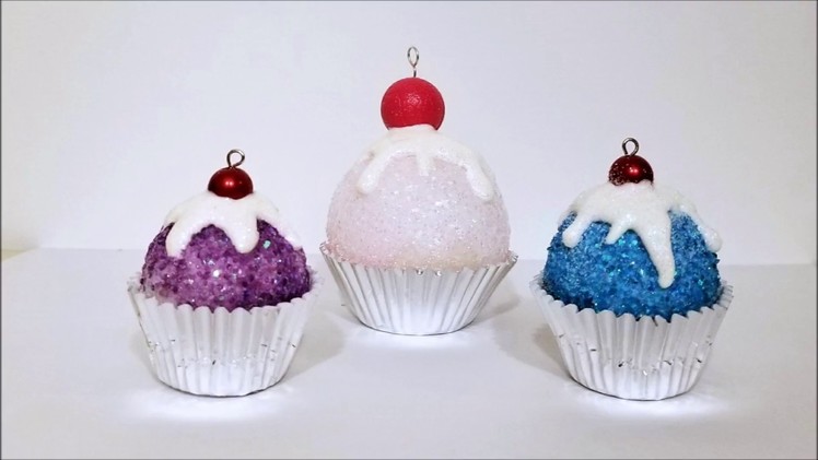 Day 5 ~ 50 Christmas Crafts in 50 Days ~ How to Make these Adorable Glitter Cupcake Ornaments