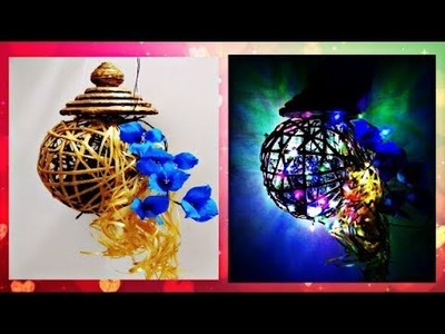 Diwali Lantern | How to make newspaper lantern for Christmas at home - Christmas lamp | paper lamp