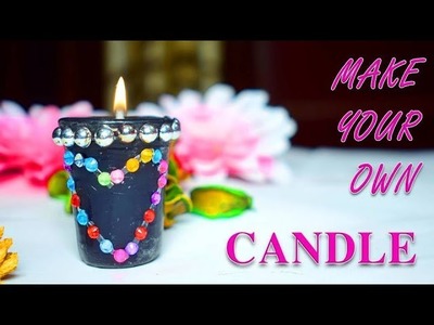 DIY Diwali.Christmas Home Decoration Ideas : How to make Christmas Candles from waste candles?