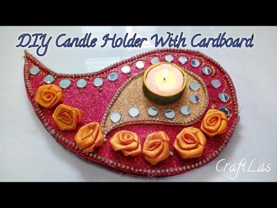 DIY Diwali Decoration Candle Holder With Cardboard | How To | CraftLas