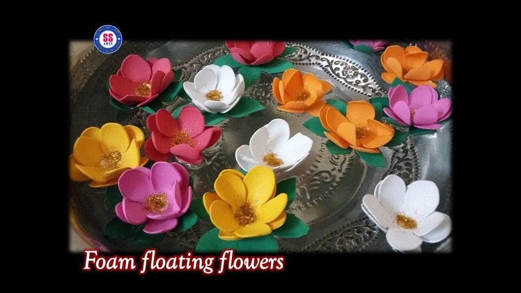 DIY How to make  Floating Flowers For Diwali Decoration. floating candle with flowers centerpiece