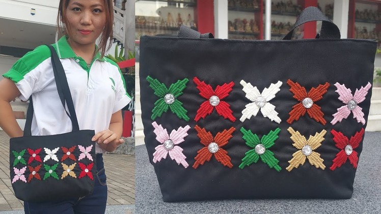 DIY, How To Make Hand Embroidery Bag | کاردستی، ساختن کیف (دستکول) با گلدوزی