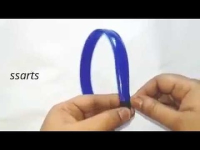DIY.How to make Silk thread Head Band making at home.Kids Accessories