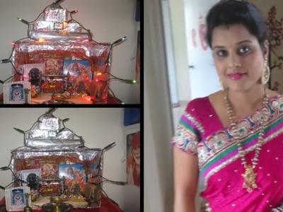 DIY Puja Mandir-Temple from cardbox- how to make cardboard temple at home -mandir for diwali