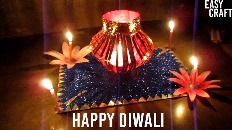 Diya Decoration.how to decorate diya with waste material
