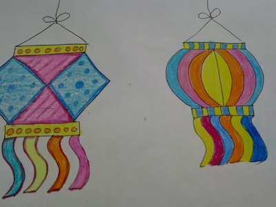 Draw And Colour Diwali Lamps.Kandil | How To | CraftLas
