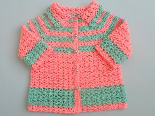 How to crochet easy baby sweater cardigan Tutorial