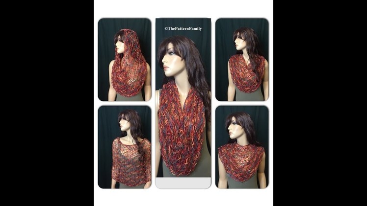 How to Knit a Cowl. Circular Scarf Pattern #112│by ThePatternfamily