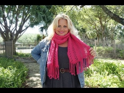 How to Knit Bonita Brave Lace Scarf Easy Lace Slow for Beginners