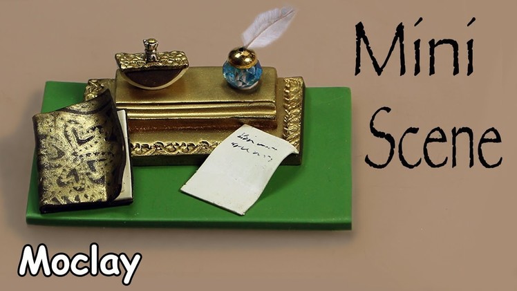 How to make a Miniature Scene with an inkwell - Dollhouse accessories.