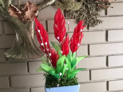 How to make a nylon stocking flowers - Red ginger