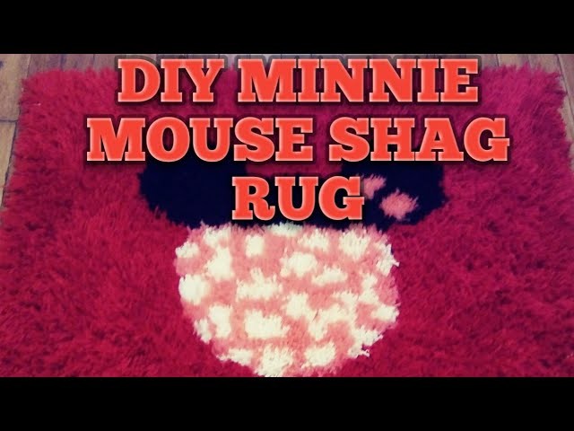 HOW TO MAKE A YARN SHAG RUG.MAT. DIY MINNIE MOUSE AREA RUG.WALL HANGING DECOR.DISNEY'S INSPIRED CRAF