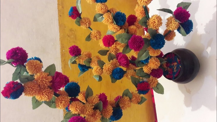 HOW TO MAKE ARTIFICIAL HAND MADE WOOLEN FLOWER TREE
