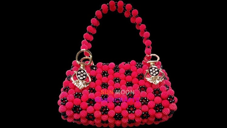 How to make beaded cosmetic bag. party bag(part-1).beaded bag