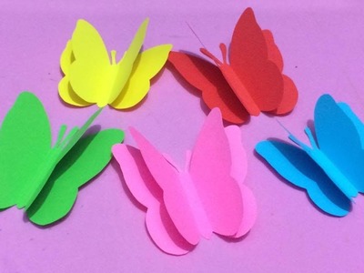 How to Make Butterfly with Color Paper | Making Paper Butterflies Step by Step | DIY-Paper Crafts