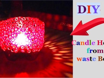 How to make Candle Stand from plastic bottle| Christmas decoration ideas | Best out  Of Waste
