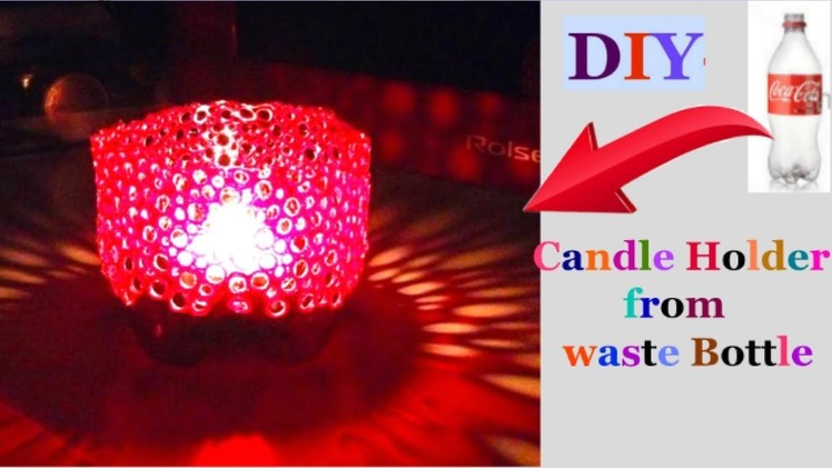 How to make Candle Stand from plastic bottle| Christmas decoration ideas | Best out  Of Waste