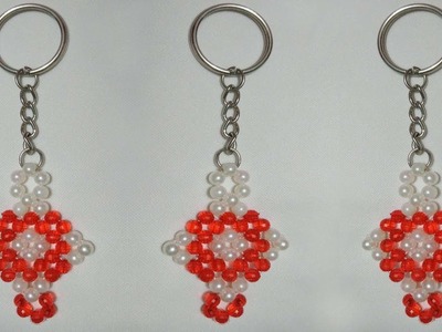 How to make crystal beads key chains | DIY key ring making at home