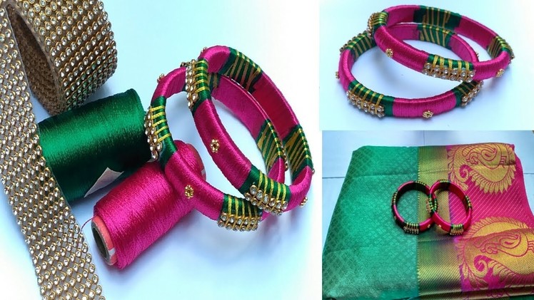 How To Make Designer Fancy Side Bangles. Silk Thread Bangles. Thread Bangles Making at Home