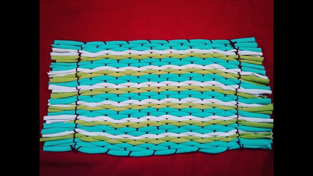 How to make Door mat using with old T shirts,DIY old clothes recycling ideas,ragged rug, carpet