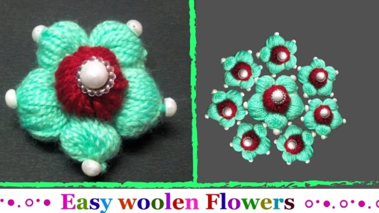 How to make Easy Woolen Flowers step by step | Handmade woolen thread flower making idea.