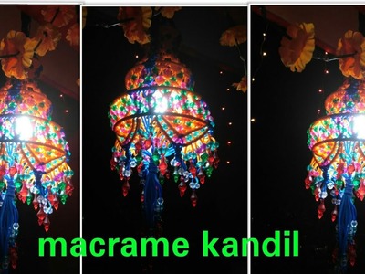 How to make macrame diwali kandil,jhumar at home full video.