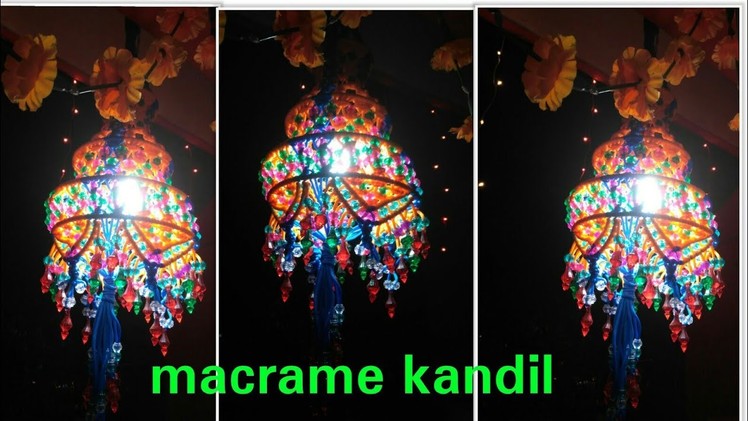 How to make macrame diwali kandil,jhumar at home full video.