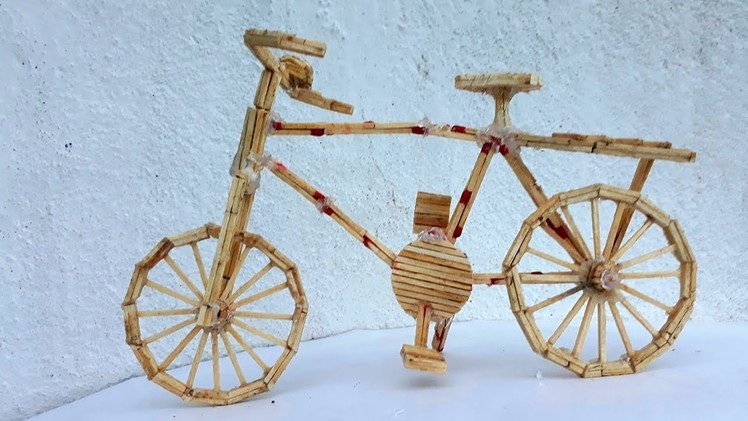 How to make matchstick bicycle. DIY bicycle making from matchstick. matchstick bicycle craft.