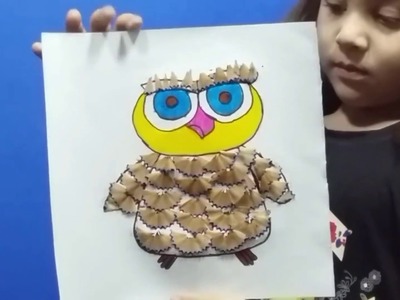 How To Make Owl With Waste Pencil Shaving Nursery Kids Activity