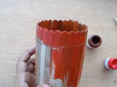 How to make pen holder with ice cream sticks- ice cream stick craft-Old ice cream stick make holder