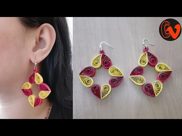 How to Make Quilling Earrings. Paper Quilling Earrings. Tutorial. Design 82