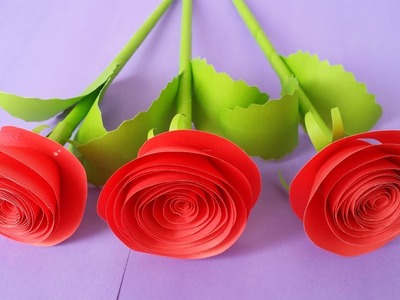 How to Make  Rose Flower With Colour Paper !!!!