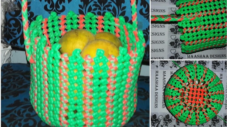 How to make round shaped basket with new model handle in Tamil