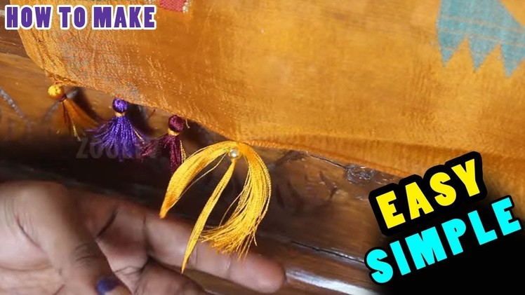 How to make saree kuchu |  tassels easily at home,saree tassels |  saree kuchu design
