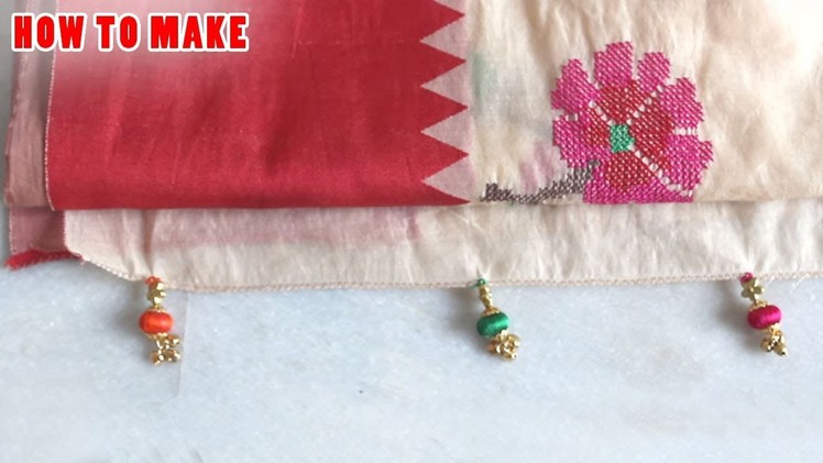 How to Make Saree Kuchu with beads @ Tutorials #5 | Zooltv