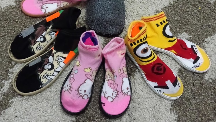 How to make Slippers all sizes  Socks shoes, very easy and cheap mami