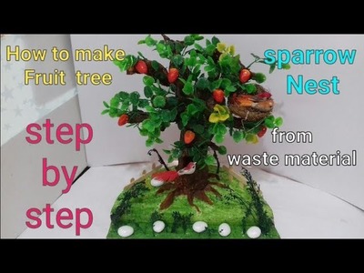 How to make tree from waste material | tree model making | waste material craft ideas