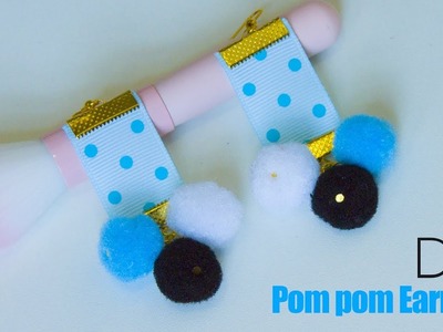 How to make unique pom pom and lace earrings | Easy DIY earrings | jewelry Design |  Beads art