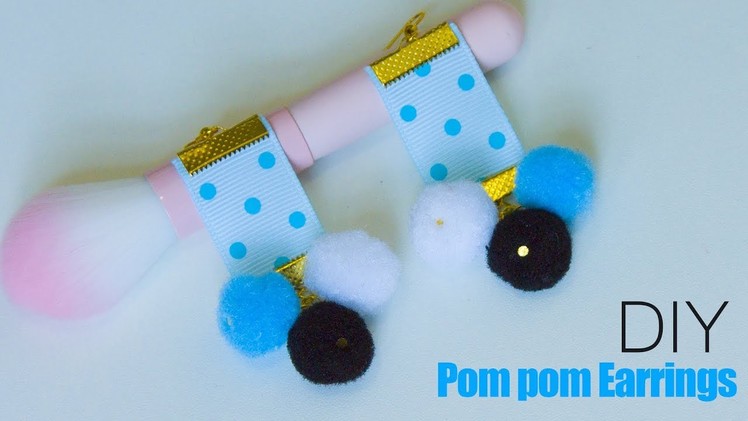 How to make unique pom pom and lace earrings | Easy DIY earrings | jewelry Design |  Beads art