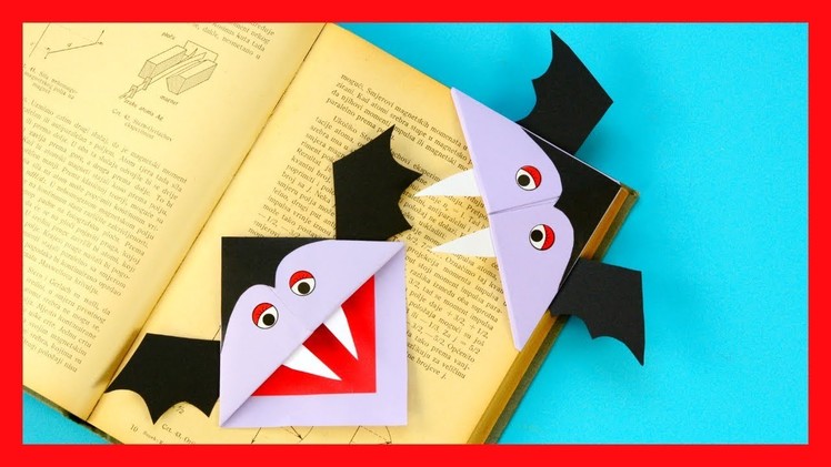 How to Make Vampire Corner Bookmark - fun Halloween origami for kids