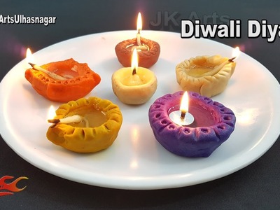 How to make Wheat Flour Diya | Home Made Oil Lamp for Diwali Decoration | JK Arts 1285
