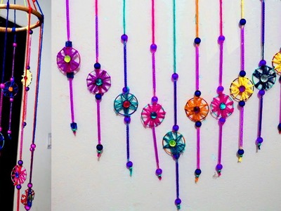 How to make wind chime with bangles - Wall hanging with old bangles - Old bangle craft