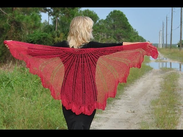 How to Read Knitting Chart for Razor Shell Shawl Pattern Bottom Up Style