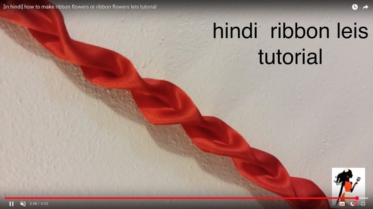 [in hindi] how to make ribbon flowers or ribbon flowers leis tutorial