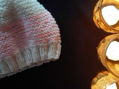 Knitting beanie for beginners टोपी बुन्ने का आसान तरीका Baby beanie knitting tutorial Knit a hat!