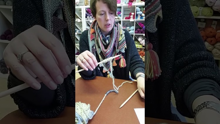 Knitting with beads tutorial by Tiverton Bead and Wool Shop