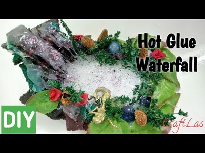 Make Waterfall With Hot Glue And waste Materials | How To | CraftLas