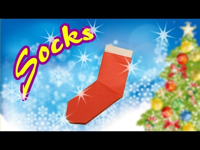 Origami Christmas Decorations Easy and Quick for Kids | How to Make a Paper Socks with One Paper